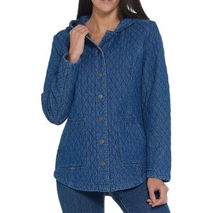 Isaac Mizrahi Quilted Hooded Jacket, EUC